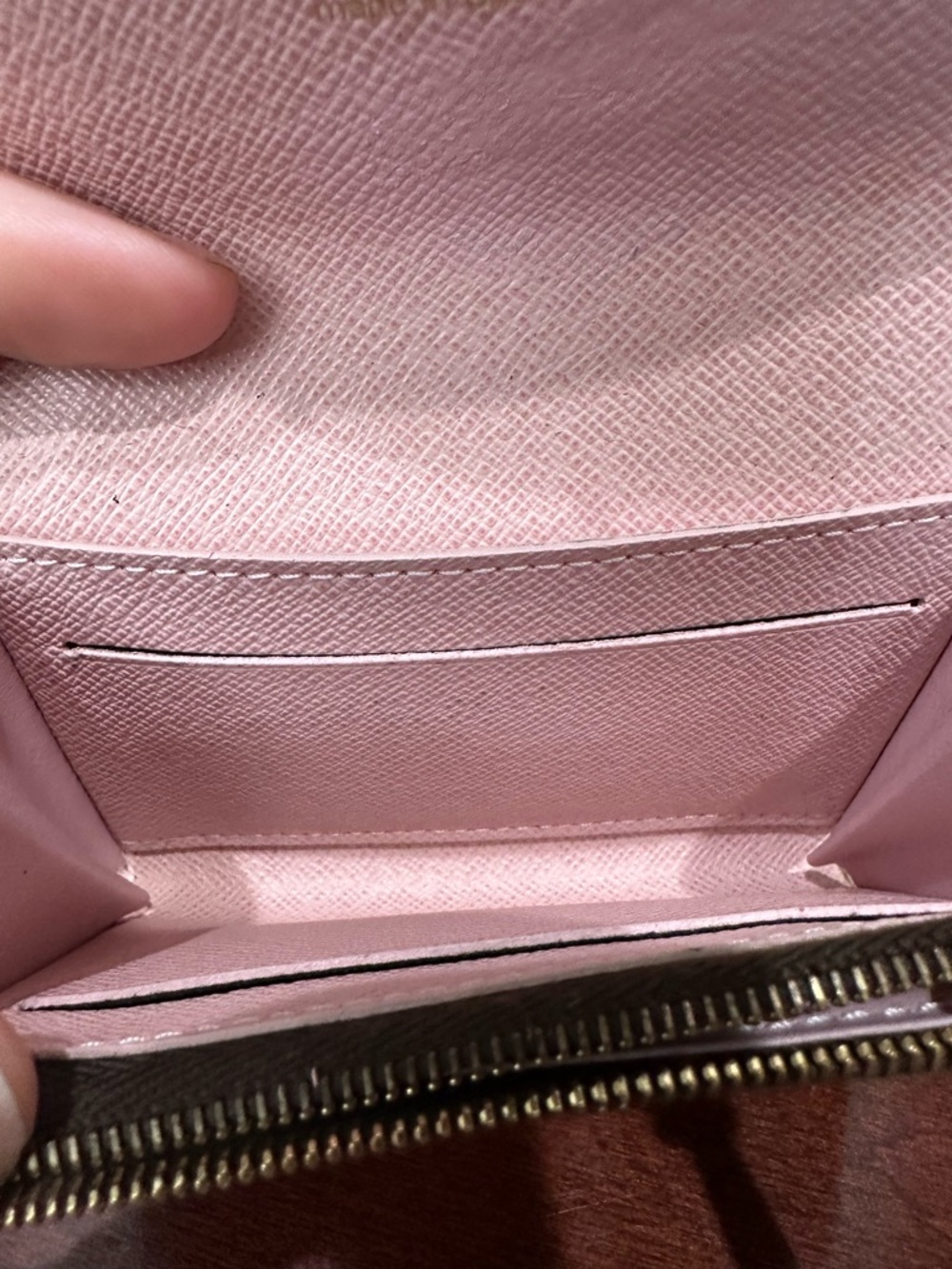 Louis Vuitton Rosalie Coin Purse Damier Ebene Rose Ballerine Pink Wallet - Picture 7 of 9